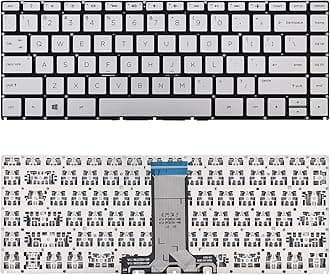 Replacement Keyboard Compatible with HP Pavilion 14-BF 14-BS 14-BK 14-BP 14-BW 14-CC 240 G6 245 G6 246 G6 Silver Keyboard Without Backlit US Layout