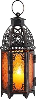 NEEDOMO Ramadan Decorations, 11'' Decorative Moroccan Lanterns For Indoor And Outdoor, Hanging Candle Lantern, Vintage Candle Holder, Decorative Metal Lanterns, Table, Patio, Balcony,