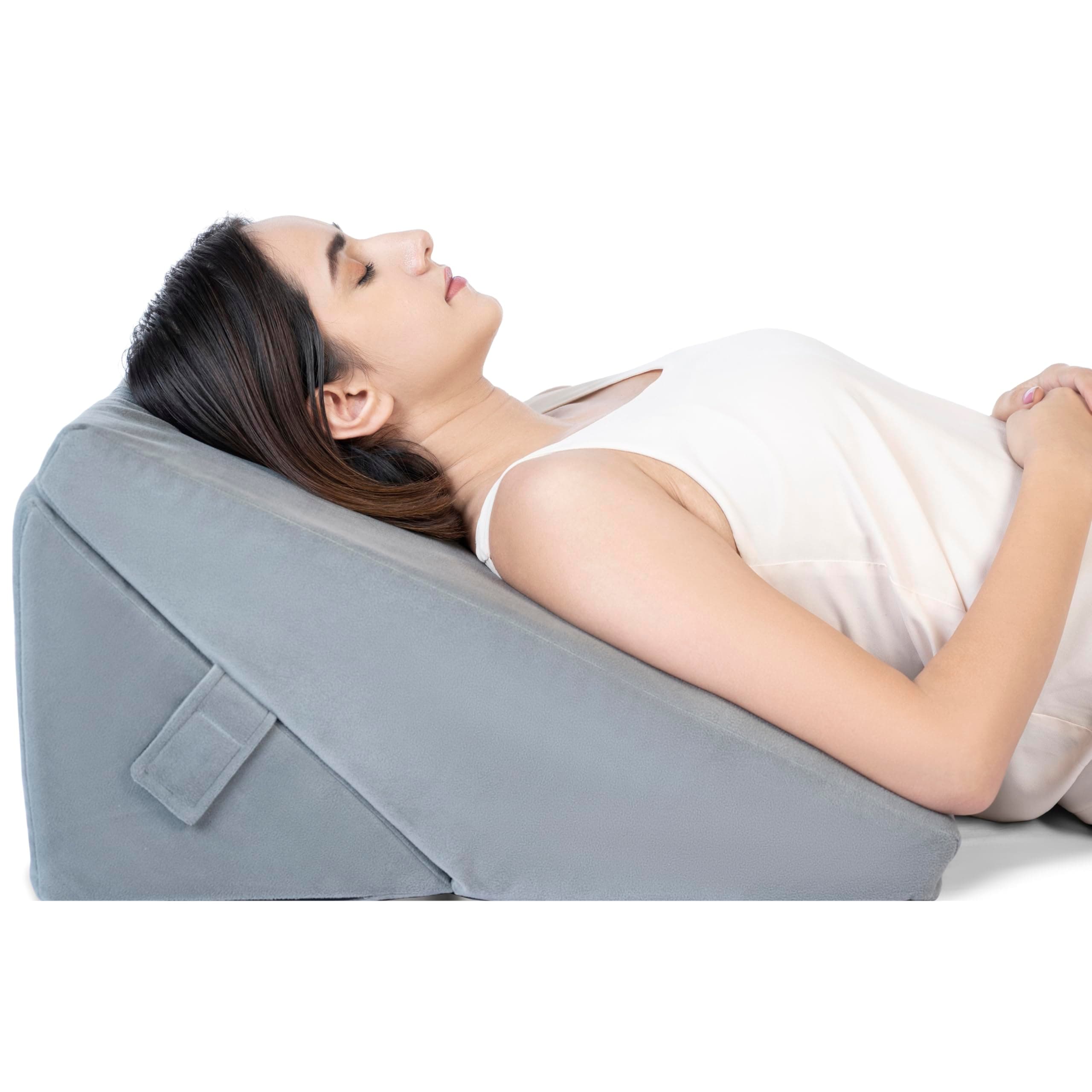 Adjustable 9&12 Inch Memory Foam Bed Wedge Pillow I7 ways of Incline & Position I Helps with Acid Reflux, GERD, Heartburn, Back & Knee Pain, Post-Surgical Recovery (Velvet Grey, Pack of 1)