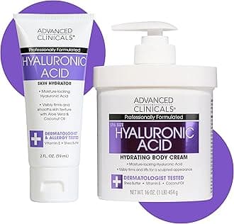 Hyaluronic Acid Moisturizer Body Cream | Hydrating Cream & Body Lotion For Women & Men To Help Improve Look of Wrinkles, Stretch Marks, Dry Skin, & Crepey Skin, 16OZ + Travel Size