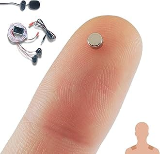 PingaOculto Spy Earpiece Wireless Earphones Invisible Hidden Mini Headset Exam Phone Wired Microphone Adhesive Strips - Secret Earphone Micro Listening Ear Cheating (Spy Earpiece Nano + Microphone)