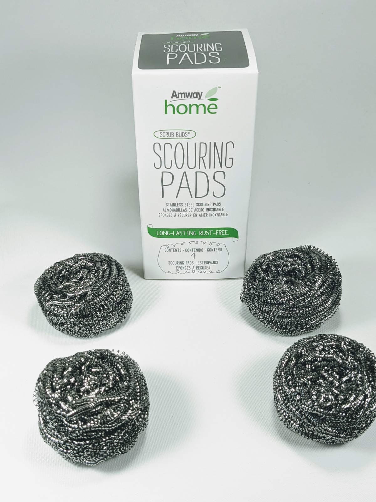 Amway Scouring Pads/Scrub Buds - Stainless Steel - 4 pack