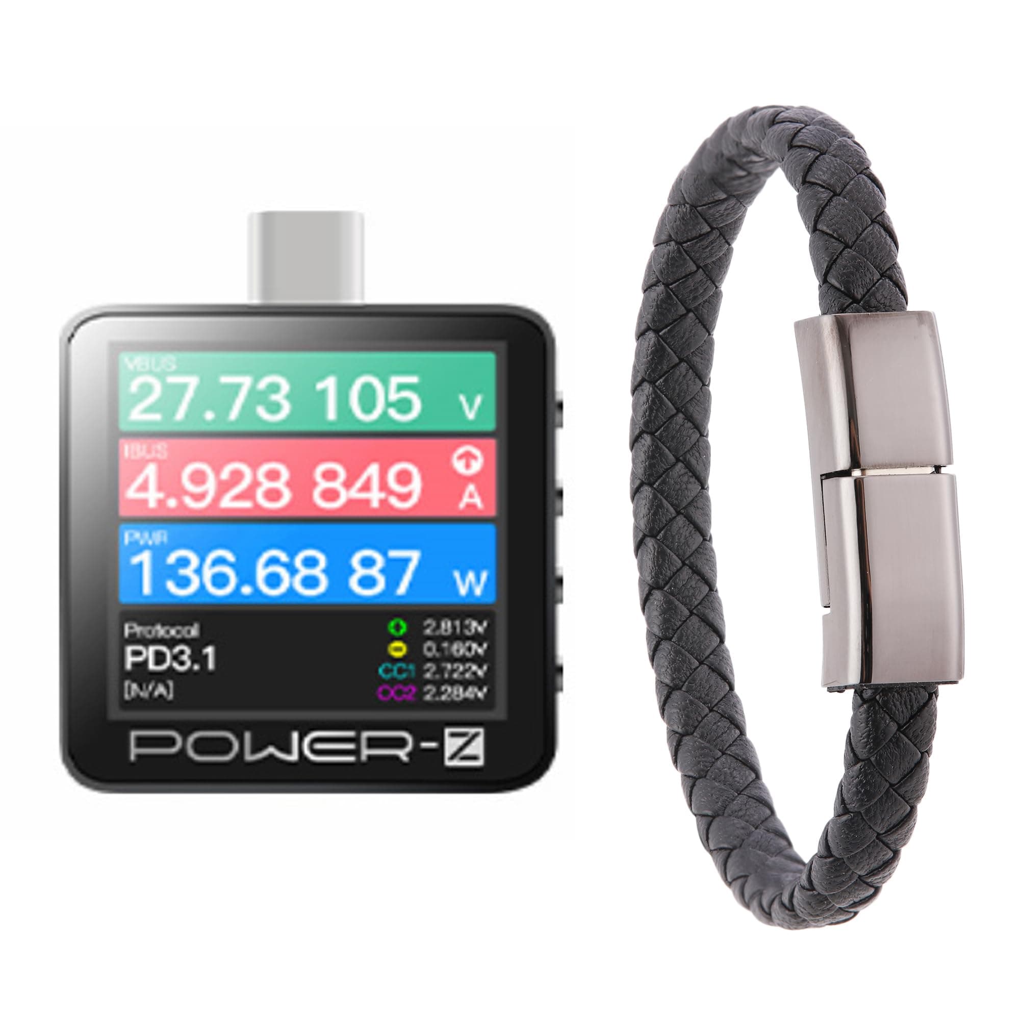 Power-Z KM003C Portable USB-C Fast Charging Tester +USB Handline PD3.1 QC5.0 Digital Voltmeter