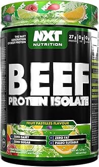 Beef Protein Isolate Powder - Protein Powder High in Natural Amino Acids - Paleo, Keto Friendly - Dairy and Gluten Free - Muscle Recovery | 1.2kg (Fruit Pastilles)