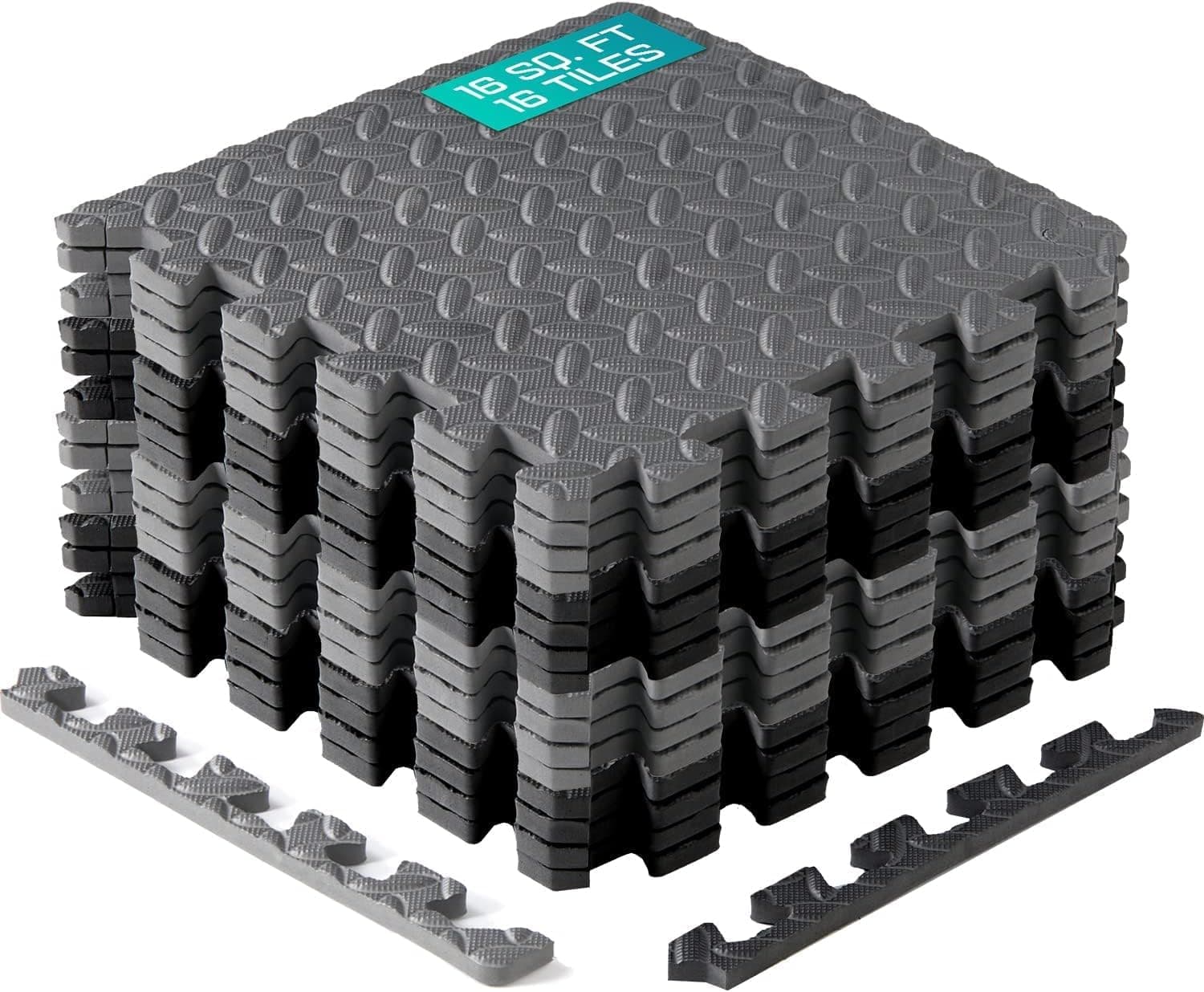 Yes4All Interlocking Foam Mats for Gym Exercise Equipment – (30cx30cm Each Tile - Pack of 12 Tiles For 1 Square Meter) Eva Interlocking Floor Tiles