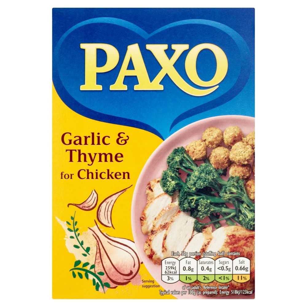 Paxo Garlic and Thyme Stuffing for Chicken, 190 g