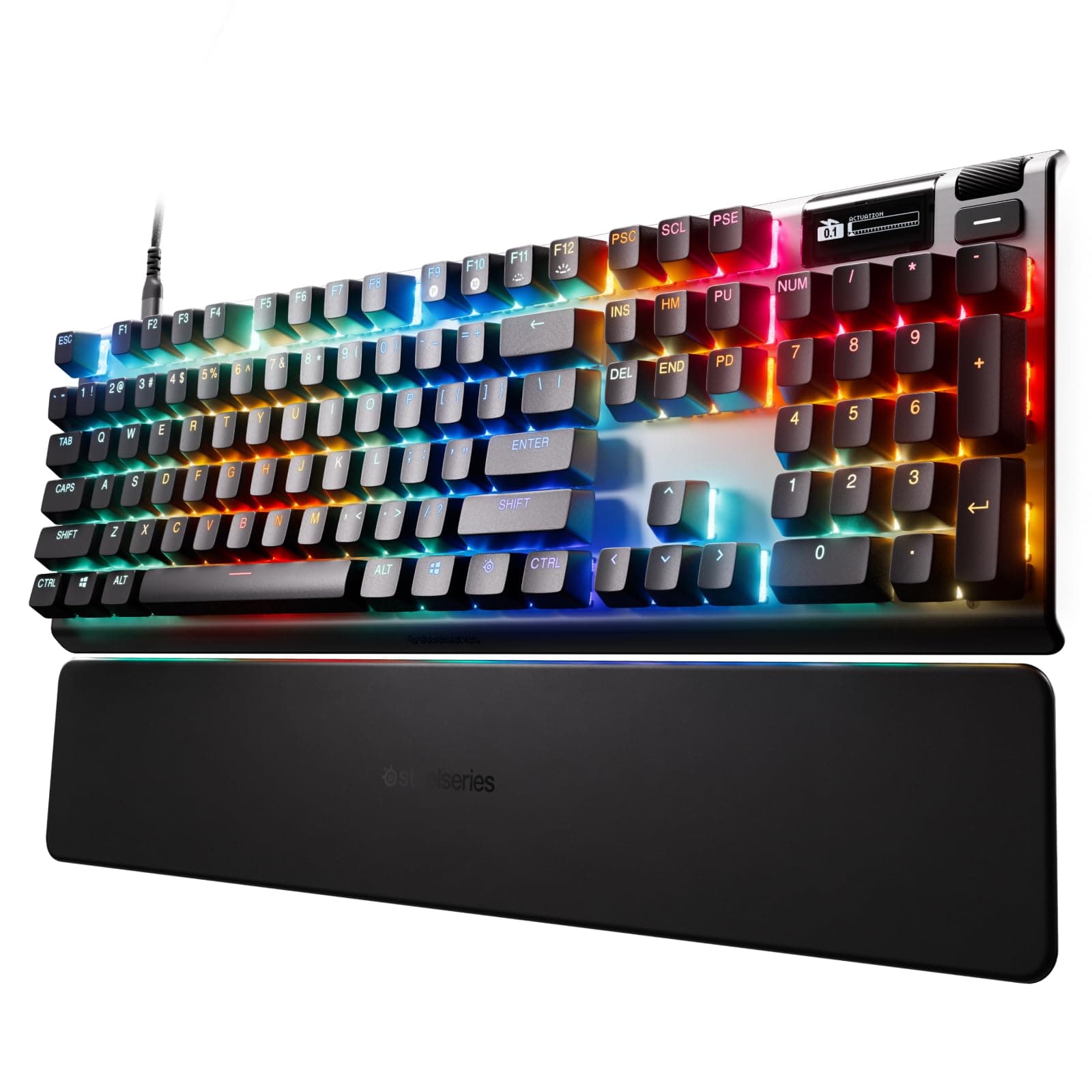 Apex Pro Gen 3 OmniPoint 3.0 HyperMagnetic Switches — Adjustable Actuation — Rapid Trigger — Game-Ready Presets — Protection Mode — Rapid Tap/SOCD — OLED — RGB — PBT Keycaps — USB-C