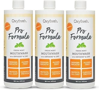 Pro Formula Fresh Mint Mouthwash – Patented Zinc Mouthrinse for Fresh Breath, Healthy Gums & Bad Breath Treatment for Adults - Dye, Fluoride & Alcohol Free (16 oz Pack of 3)