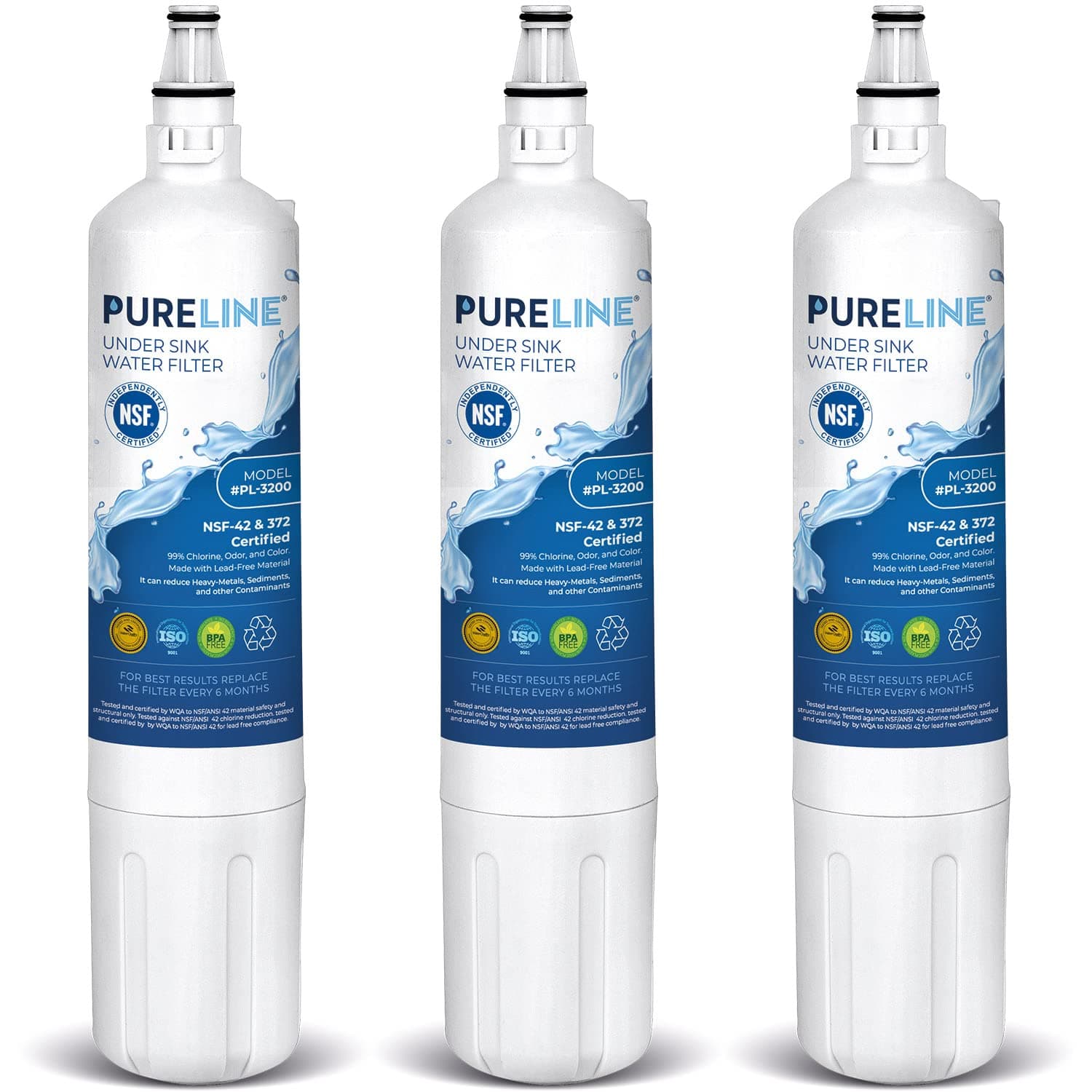 PURELINEF-2000 and 4204490 Replacement Water Filter. Compatible with InSinkErator F-2000, F2000, F-1000-S, Sub Zero 4204490, 4290510.(3 Pack)