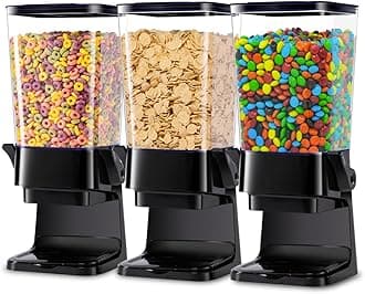 Cereal Dispenser Countertop with Lids, 5L Organization and Storage Containers...