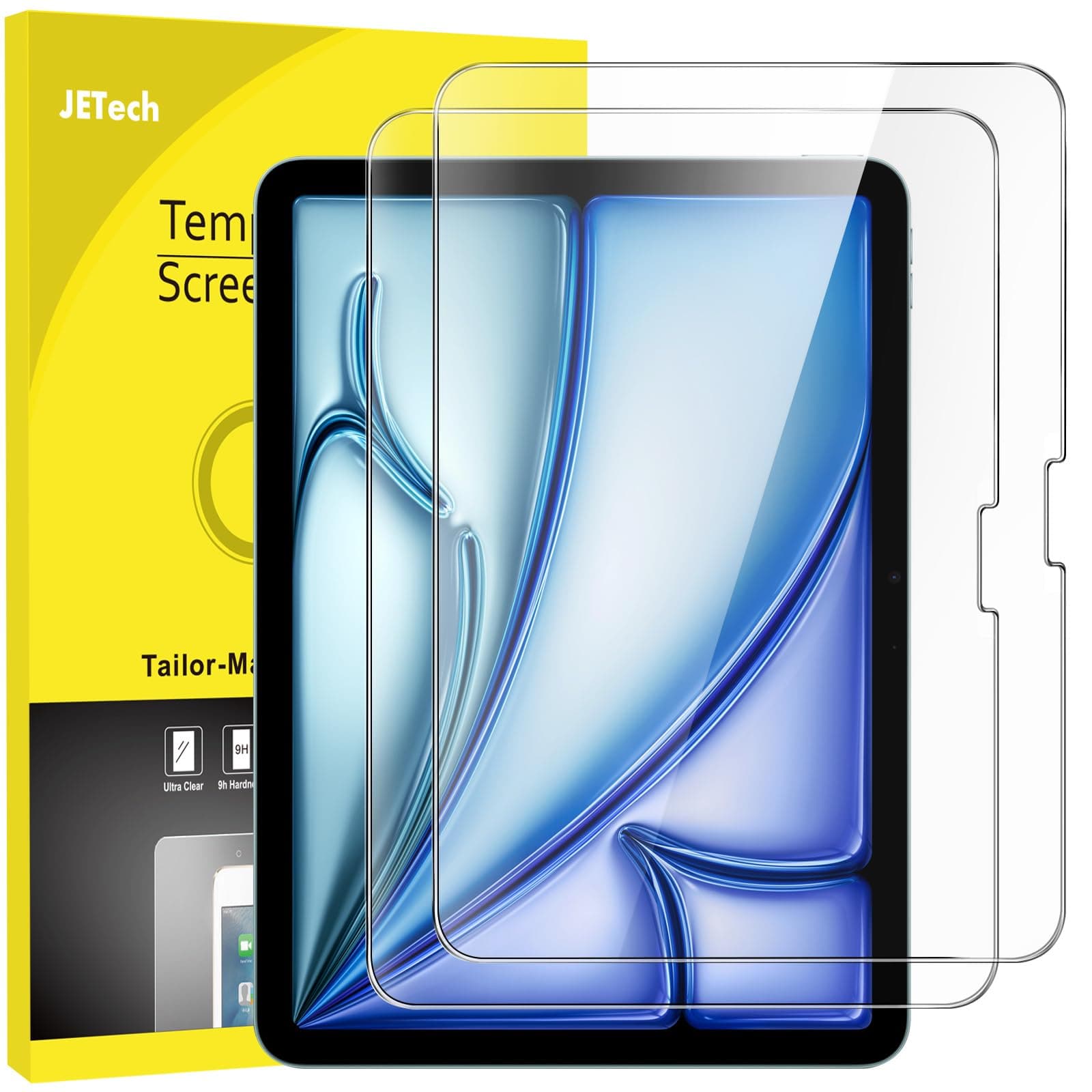 Screen Protector for iPad Air 11-Inch M4/M3/M2 (2026/2025/2024), 9H Tempered Glass Film, HD Clear, 2-Pack