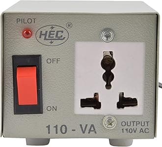 Pluto Accessories HEC 220 to 110 V Voltage Converter (100 W) - Grey