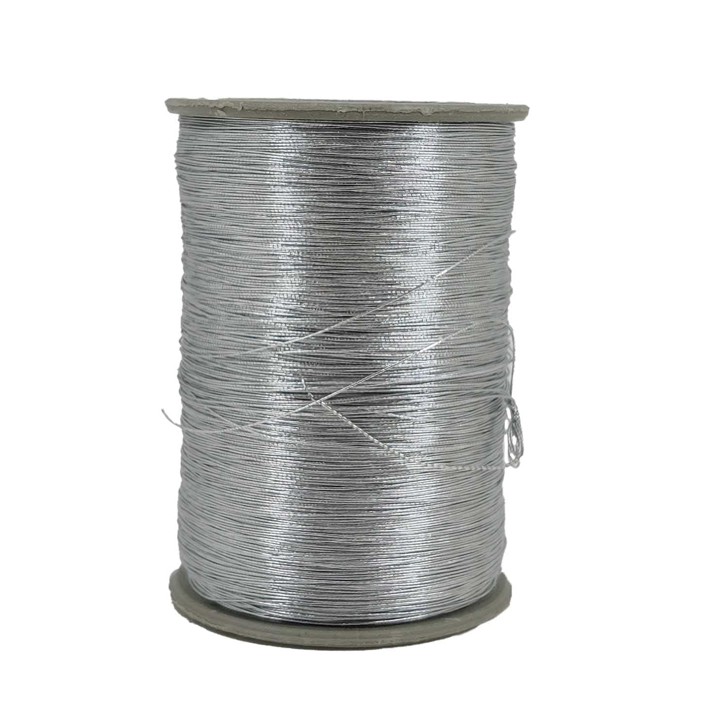 Zari Metallic Threads 0.1 MM (1 Roll) Silver Color for Aari Work Sewing Embroidery Garment Needlework Crafts