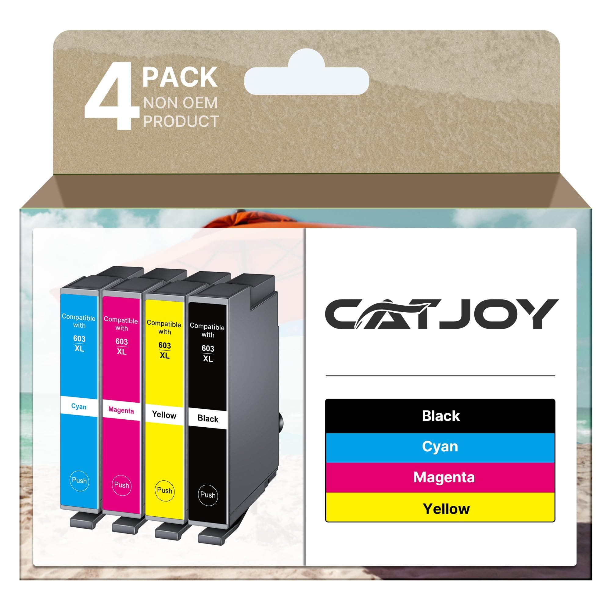 603XL Ink Cartridges Multipack Replacement for Epson 603 XL for Expression Home XP-3100 XP-4100 XP-2100 XP-2105 XP-3105 Workforce WF-2810 WF-2830 WF-2835 (Black Cyan Magenta Yellow，4-Pack)