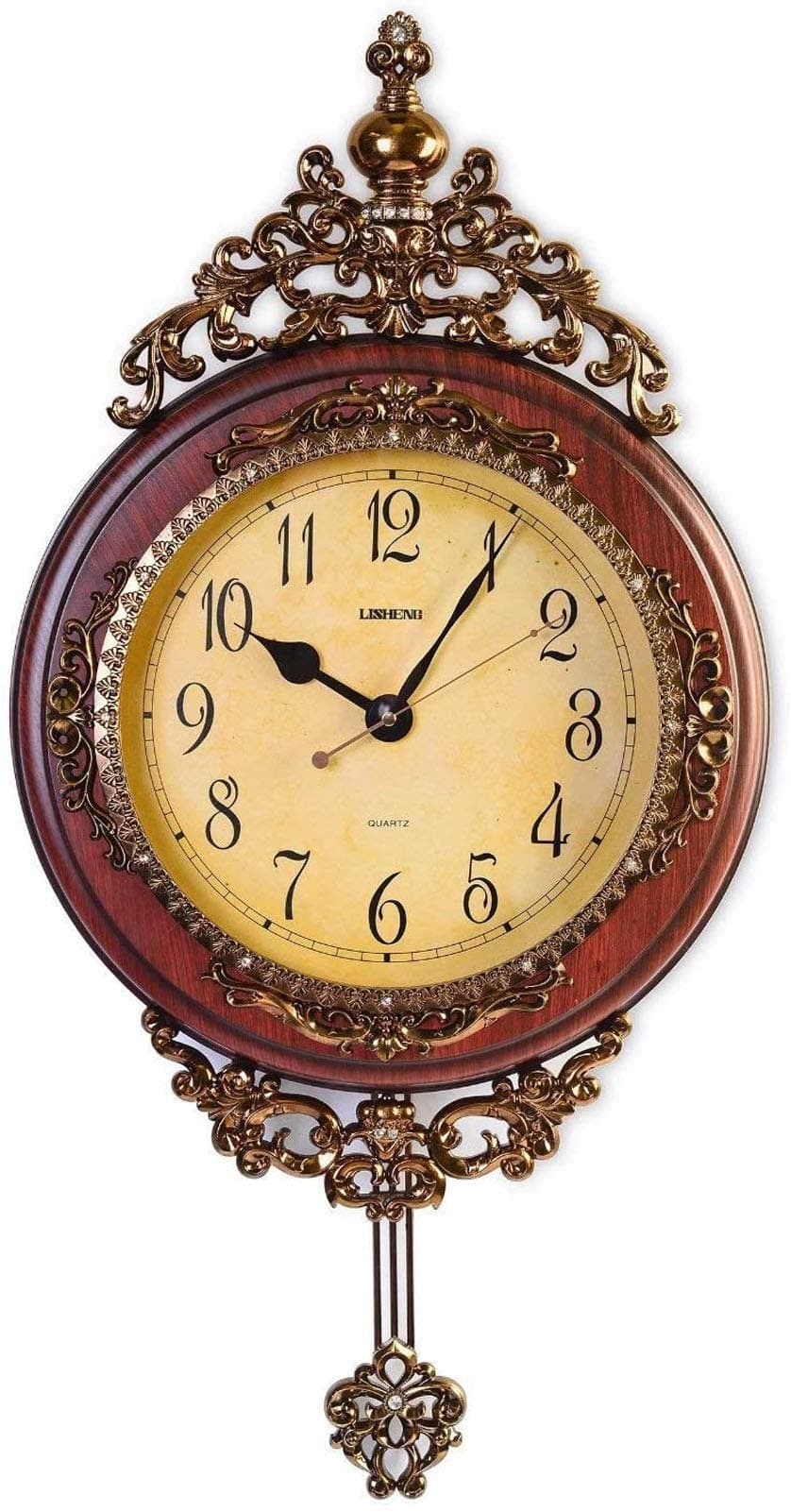 29.5Inch Wall Clock,Elegant, Traditional,Wall Clock Fancy Ethnic Luxury Handmade Decoration, Swinging Pendulum for New Room Or Office,D