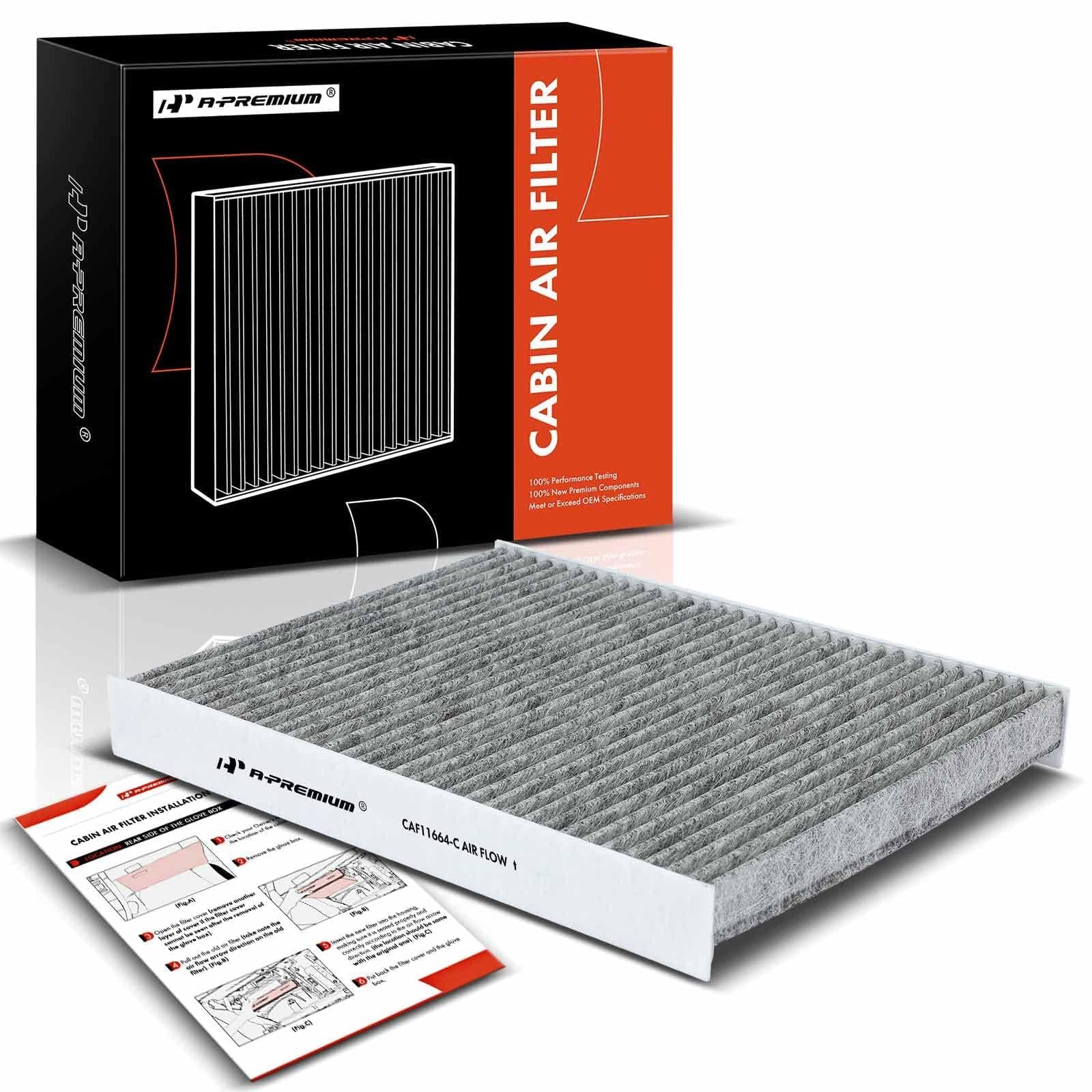 A-Premium Cabin Air Filter with Activated Carbon Compatible with Hyundai Santa Fe 2009-2011 & Kia Sorento 2011-2015, Replace# 971331U000