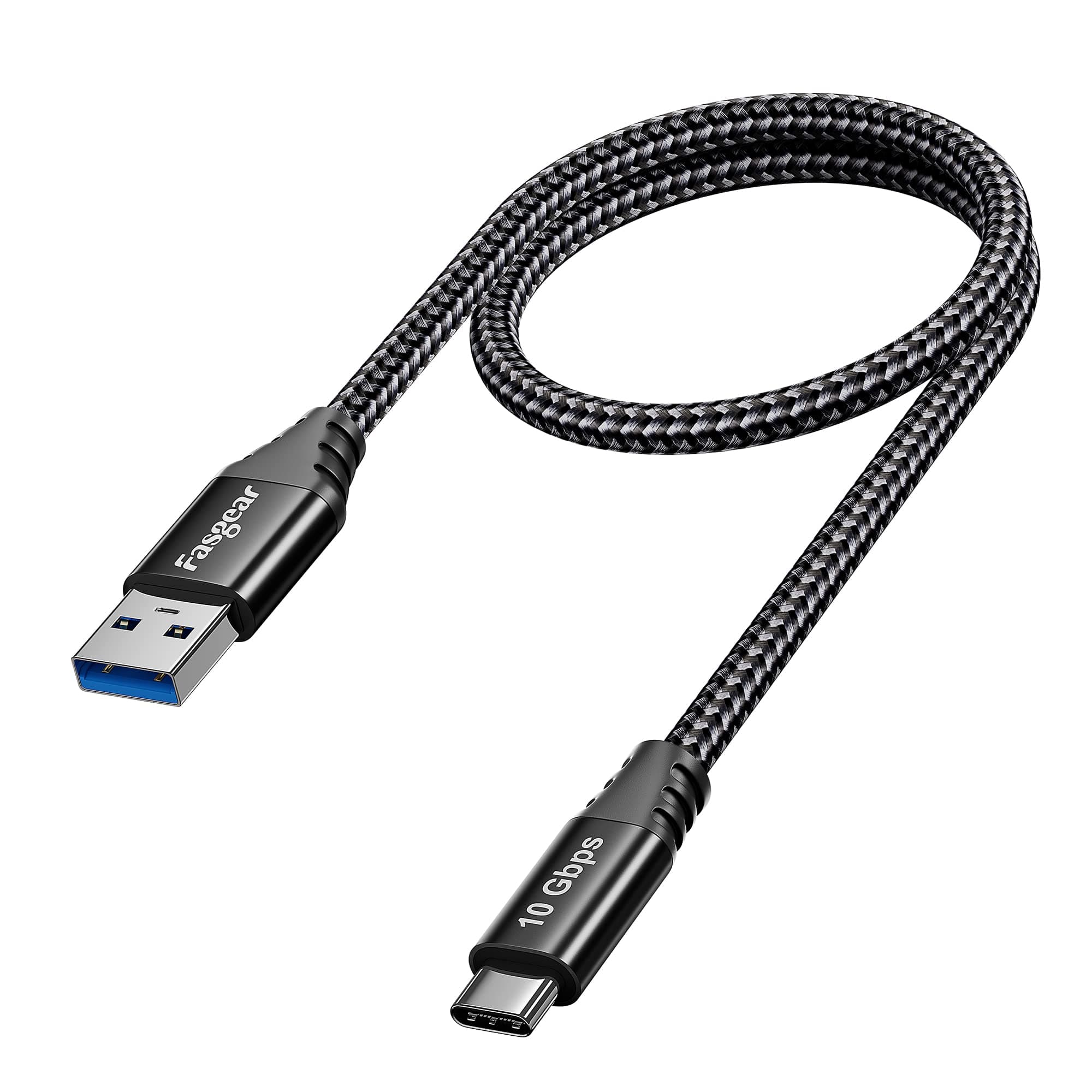 USB Type C Cable 1.65ft: Short USB A to C 3.2 Gen 2 Cord Braided - 10Gbps Android Auto Type C Data Cable - 3A Fast Charging Compatible for iPad Pro External SSD X-box Series Controller