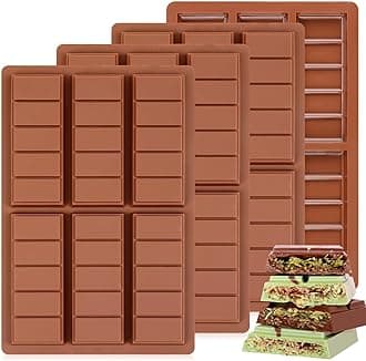 Chocolate Molds - Non-Stick Chocolate Candy Molds, Food Grade Silicone Chocolate Bar Mold for Baking, Candy, Chocolate Snacks,DIY Homemade 3436 4PCS
