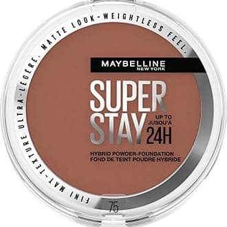 Maybelline Powder Foundation, Long-lasting 24H Wear, Medium to Full Coverage, Transfer, Water & Sweat Resistant, SuperStay 24H Hybrid Powder Foundation, 75