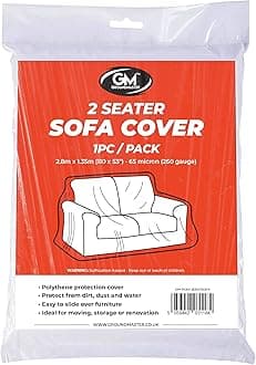 Polythene Plastic Sofa Cover - Standard 2 Seater Sofa Covers - Protective Dust Sheet - Furniture Cover for Storage, Moving, DIY - Sofa Protector for Removal and Decorating