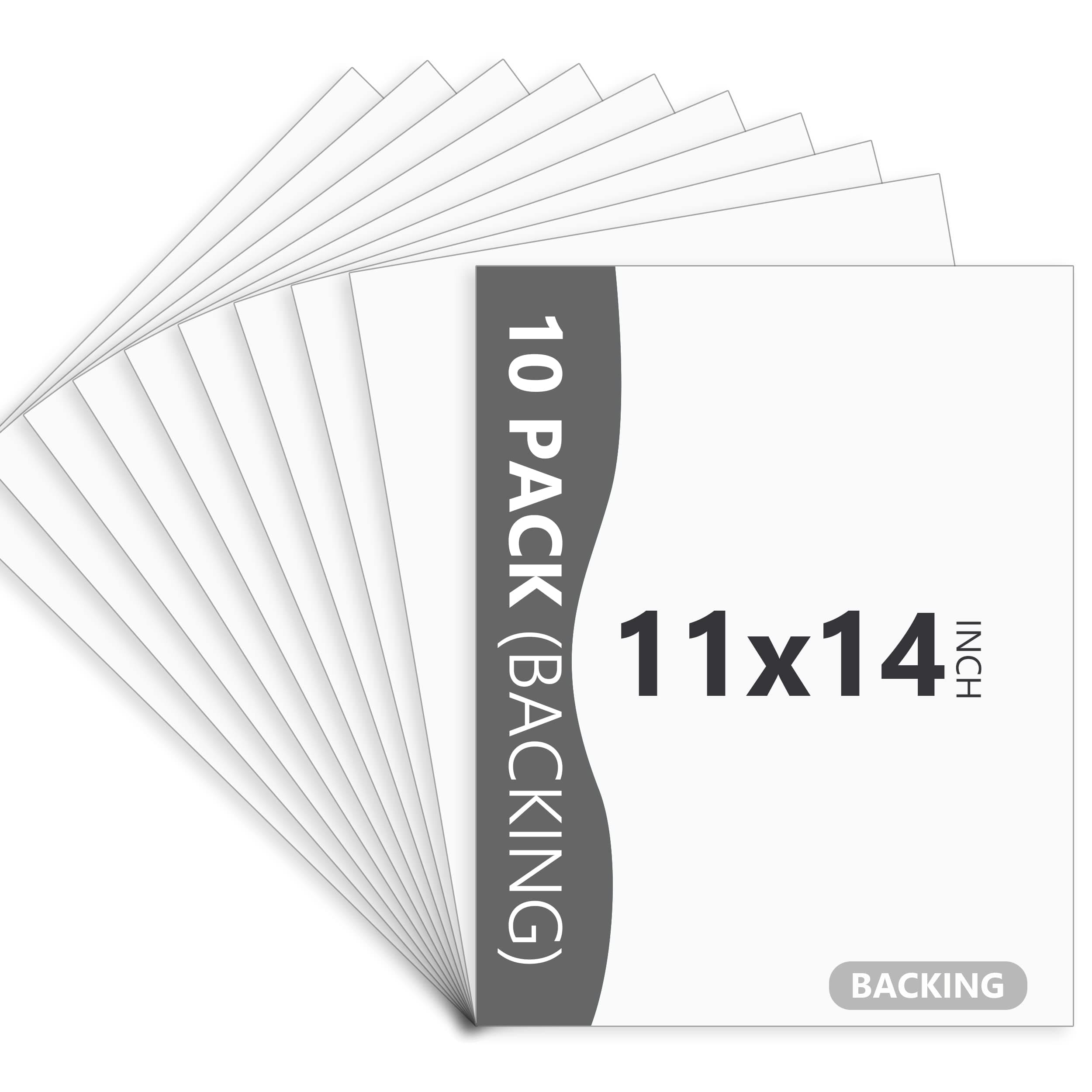 10 Pack Backing Boards Only - 11X14 Uncut White Mats Matboards, Acid Free & White Core Backerboards, Ideal for Photos, Pictures, Prints, Frames, Arts