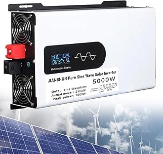 5000W Hybrid Solar Inverter,DC 12V 24V 48V to 110V/220V AC Phase Inverter with Pure Sine Wave Inverter,Parallel inverters,for Home Energy Storage,12Vto110V