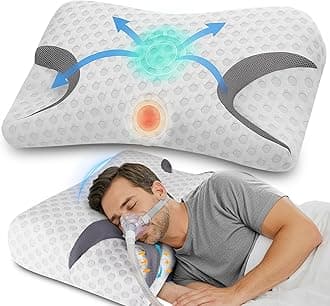 Cpap Memory Foam Pillow For Side Sleeper, Sleep Apnea Sleeping, Nasal Pillows Suit All Masks User, Orthopedic Neck Support Relief Pain Back Sleepers