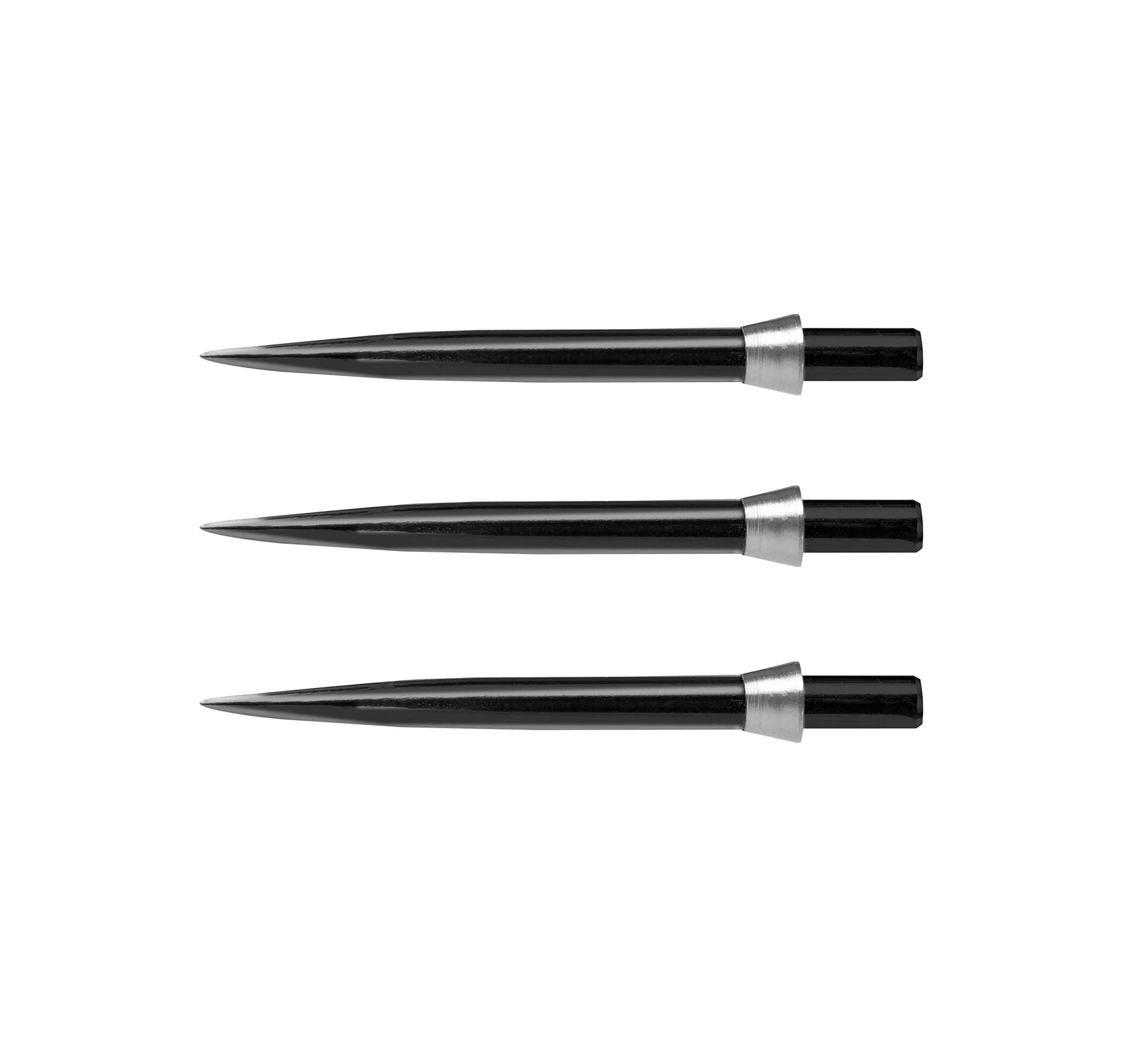 Specialist Darts Points Trident Points Black Standard 32mm with Silver Tridents - 1 set per pack