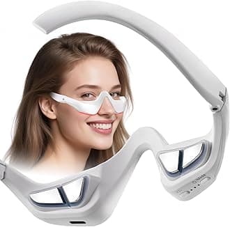 Under-Eye Red Light Therapy Device,Eye Therapy Glasses-Microcurrent Eye Massager Red Light Eye Mask for Eye Bags Dark Circles Puffiness Wrinkles Fine Lines,Relieving Eye Fatigue