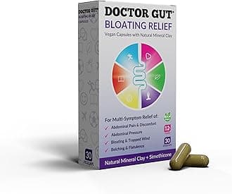 Bloating Relief - Fast and Effective Relief From Bloating, Pain, Belching, Fullness and Discomfort of Trapped Wind | Natural Clay Advanced Formula | (30 Capsules)