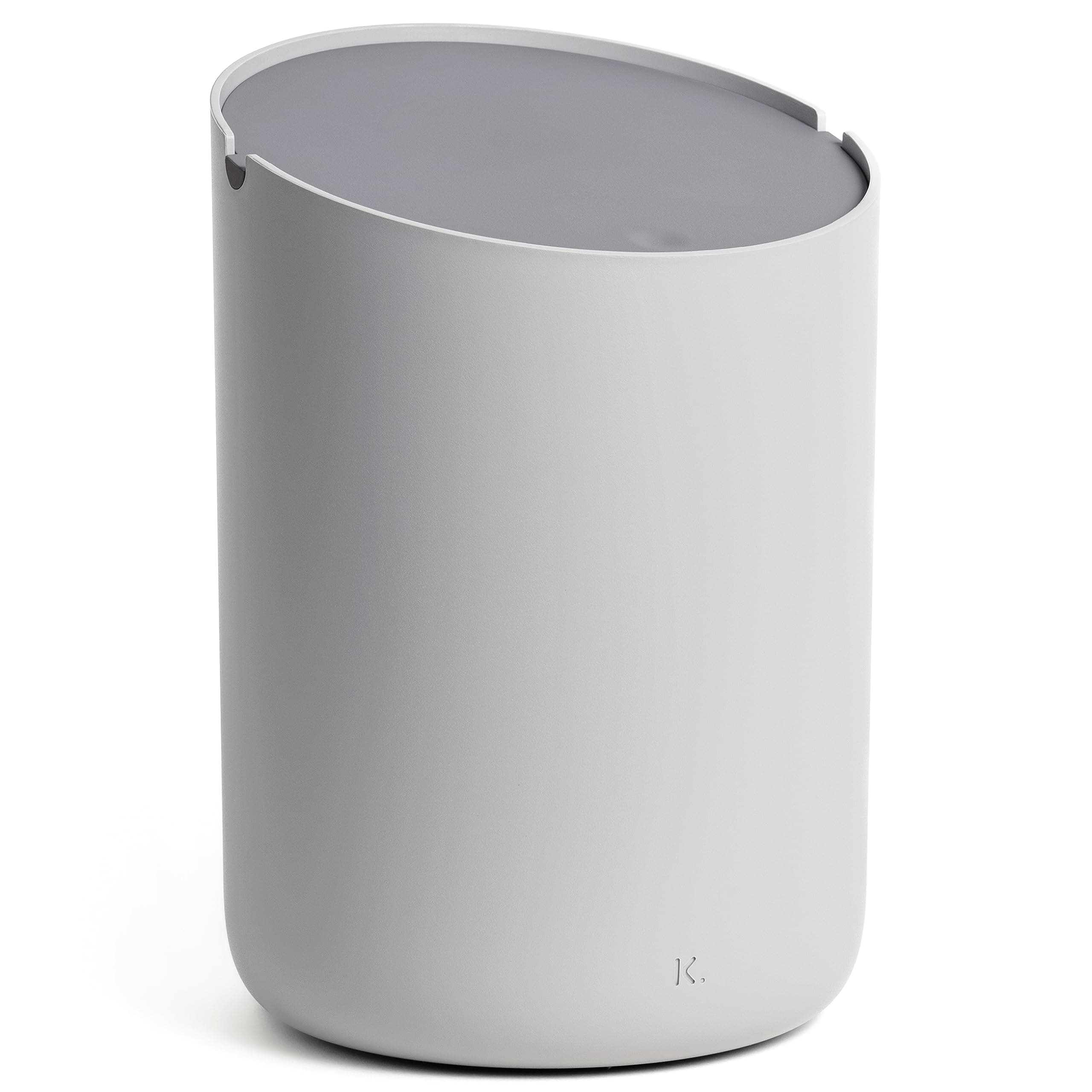 Kazai.® Small Waste Bin 'Tove' - Exclusive Mini Design Bin from Berlin | for Bathroom, Kitchen & Desk | 2L Capacity, Non-Slip, Inner Bucket | Light Grey, Dark Grey