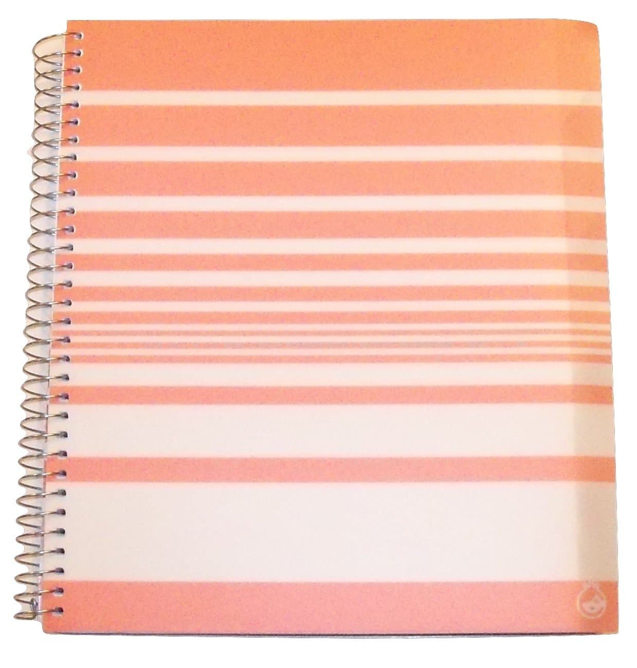 Studio C Carolina Pad The Pattern Play Collection College Ruled Poly Cover 5-Subject Spiral Notebook (Peach and White Lines, 150 Sheets, 300 Pages)