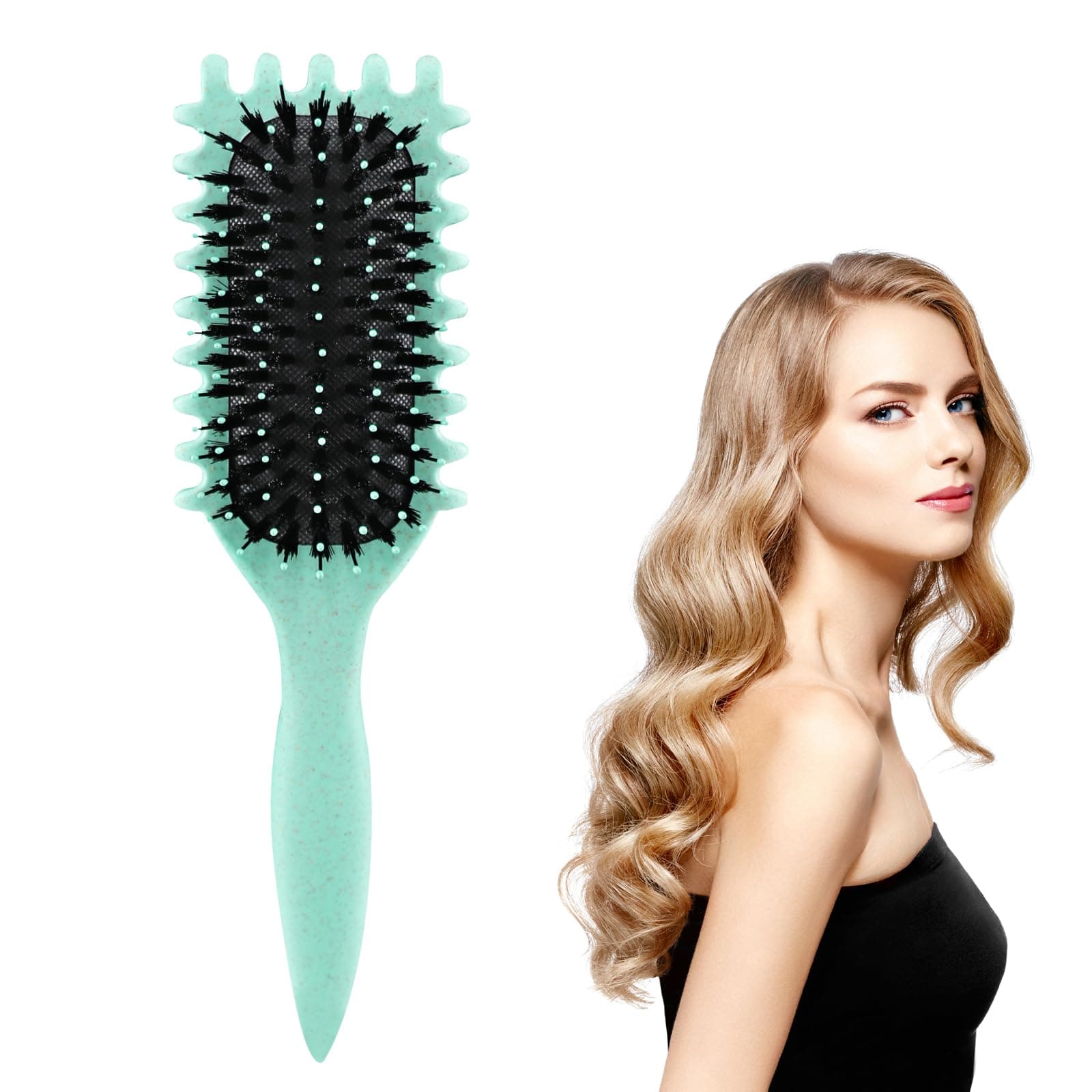 Curl Define Styling Brush, Multifunction Hair Curling Tool, Tik Tok Curly Hair Detangler for Combing, Shaping and Defining Curls, for Women and Men