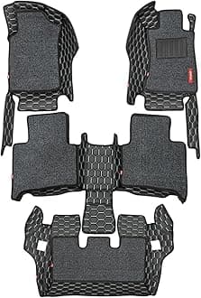 Elegant Ford Endeavour 2015 Onwards Custom Fit 7D Car Floor/Foot/Mat (Star Black and White)