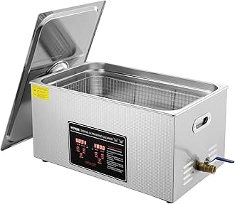 Ultrasonic Cleaning with Digital Timer & Heater, Professional Ultra Sonic Jewelry Cleaner, Stainless Steel Heated Cleaning Machine for Glasses Watch Rings Small Parts Circuit Board (22L)