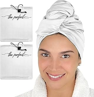 THE PERFECT HAIRCARE Microfiber Hair Large Towels Wrap for Women - Smooth as Silk - Anti-Frizz for Curly, Wavy, Straight Hair Girls - Plopping Essential - Easier to Use Than a T-Shirt - 2 Pack