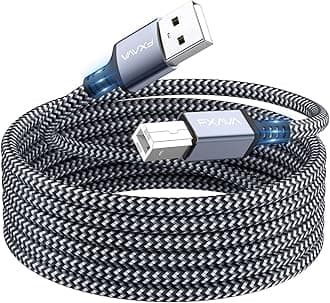 Printer Cable 10 feet - USB Printer Cable Nylon Braided USB Type A to B Cord Compatible with HP, Canon, Epson, Dell, Brother, Lexmark, Xerox, Samsung etc