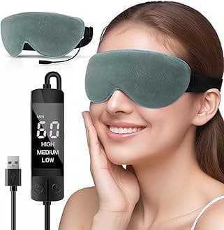 Heated Eye Mask for Dry Eyes USB Electric Warm Eye Compress Heat Eye Masks with Temperature&Timer Control, Eye Heating Pad for Dry Eyes, Stye Treatment, Chalazion, Blepharitis, MGD, Puffy