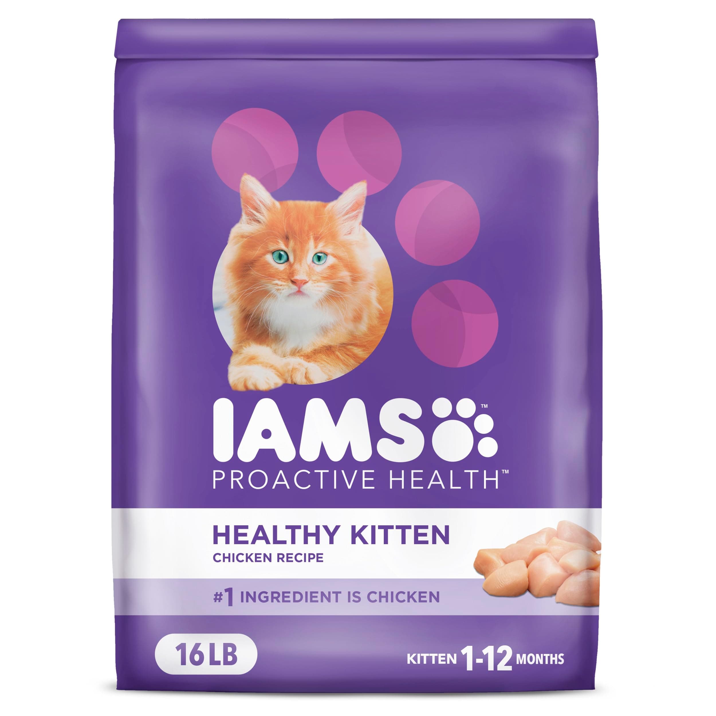 Chicken , 16 lbs. , Standard Packaging : IAMS Proactive Health Kitten Dry Cat Food