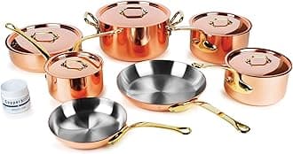 Mauviel M'200B 12-pc Copper Cookware Set, 2.0mm with Bronze Handles