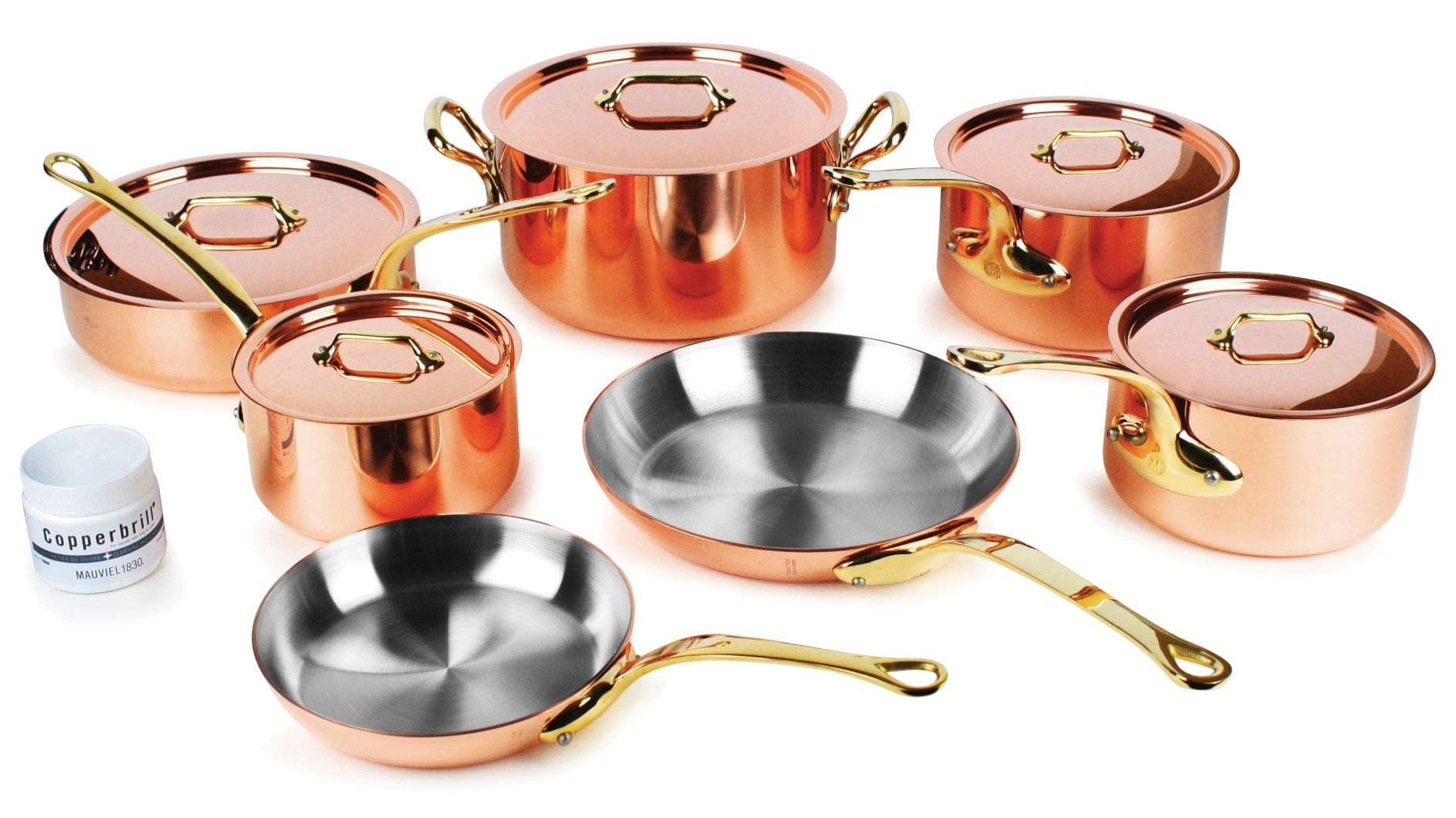 MauvielM'200B 12-pc Copper Cookware Set, 2.0mm with Bronze Handles