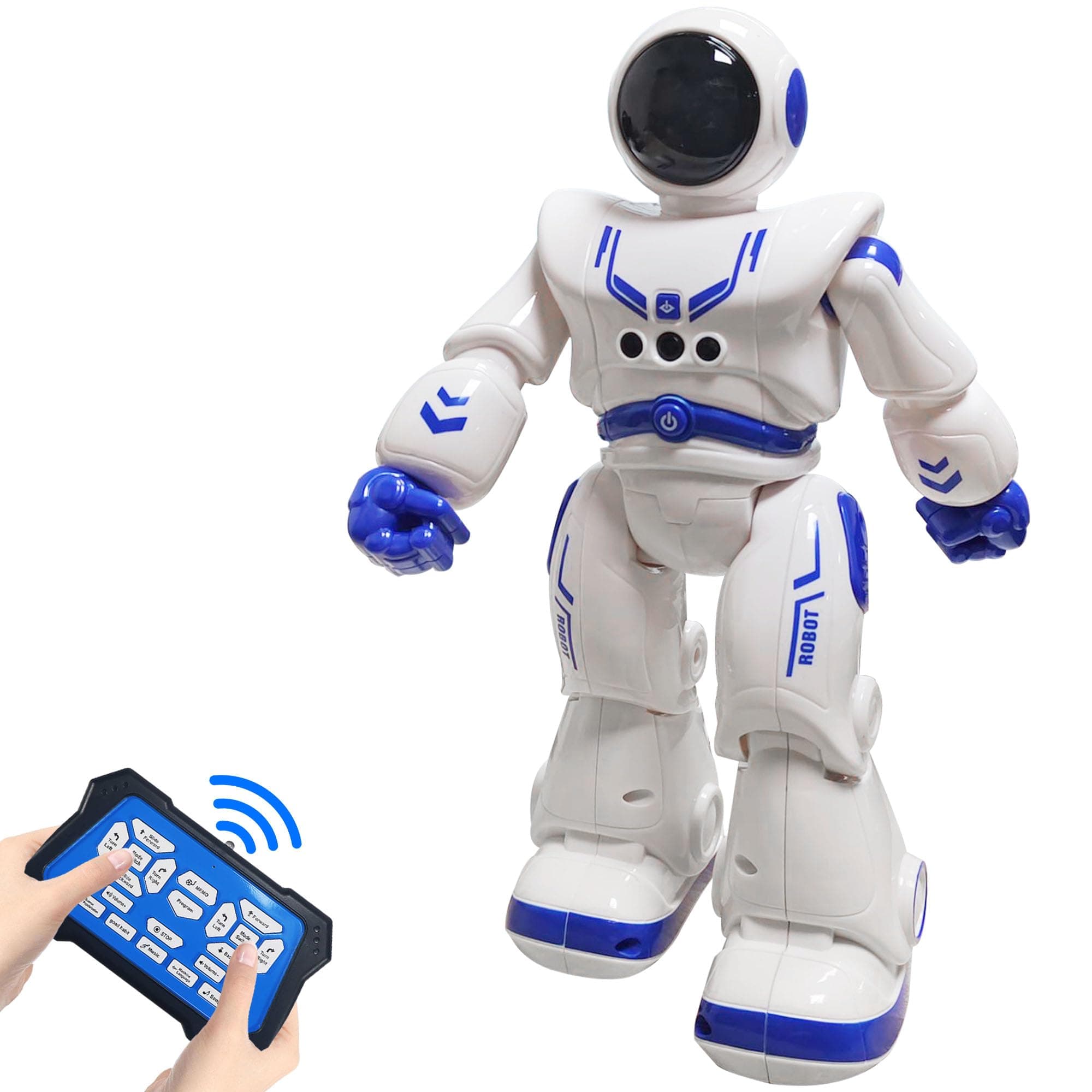 Best Gift for Kids,Intelligent Programmable RC Robot with Infrared Controller Toys,Dancing,Singing, Moonwalking and LED Eyes,Gesture Sensing Robot Kit for Childrens Entertainment (Blue)