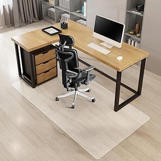 Kuyal Office Chair Mat for Hardwood Floor, 46'' x72'' Rectangle Transparent Desk Thick Durable Chair Mat for Rolling Chairs, Easy Glide, Floor-Protector