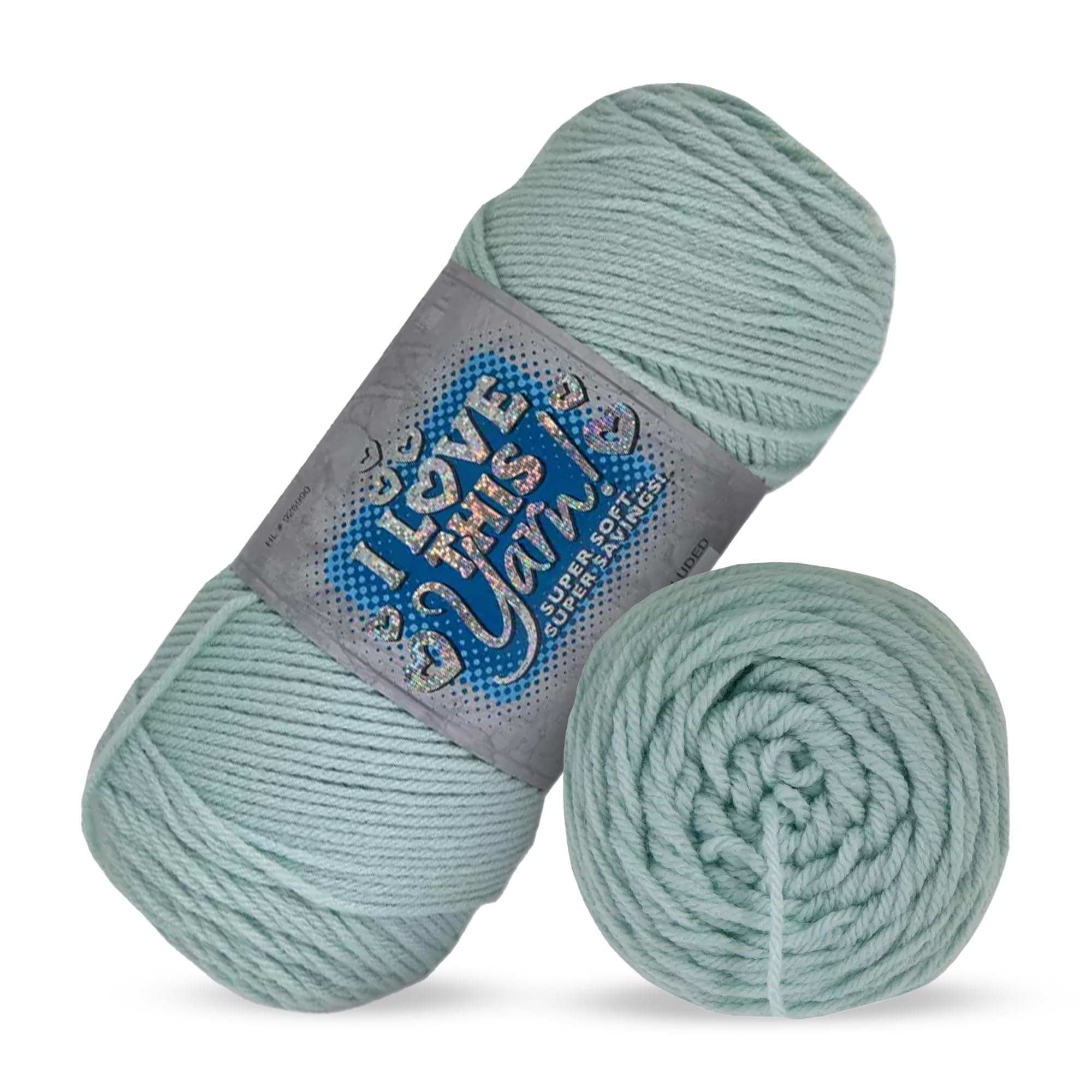 I Love This Yarn 4 - Medium Yarn for Crocheting & Knitting - 355 Yards Acrylic Skein for Blankets, Hats & More - Soft Craft Supplies for Handcrafting Accessories, Glacier