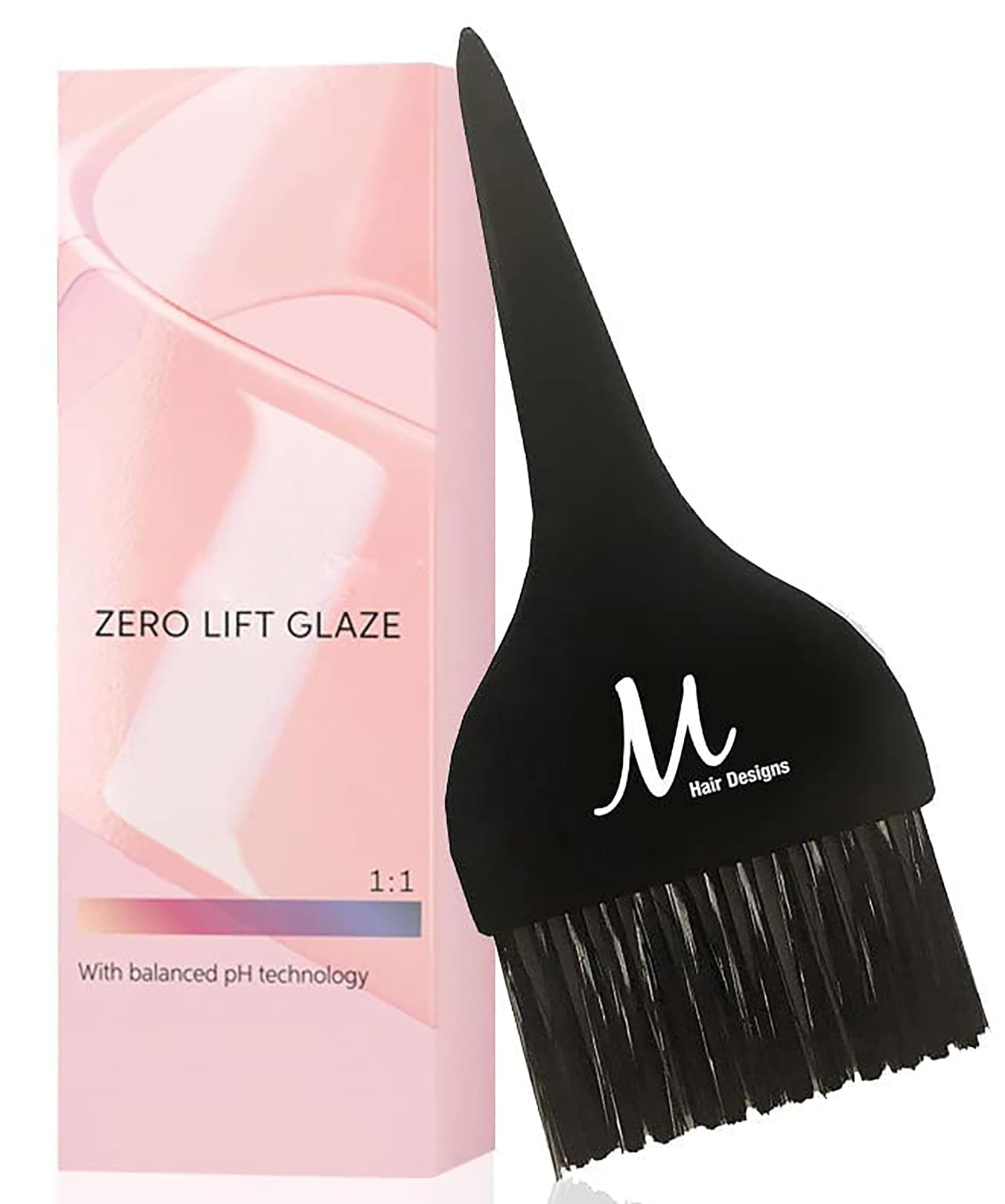 Shinefinity Zero Lift Glaze 09/65 Very Light Blonde Violet Mahogany Demi-Permanent Hair Color 2 Ounce and M Hair Designs Tint Brush (Bundle)
