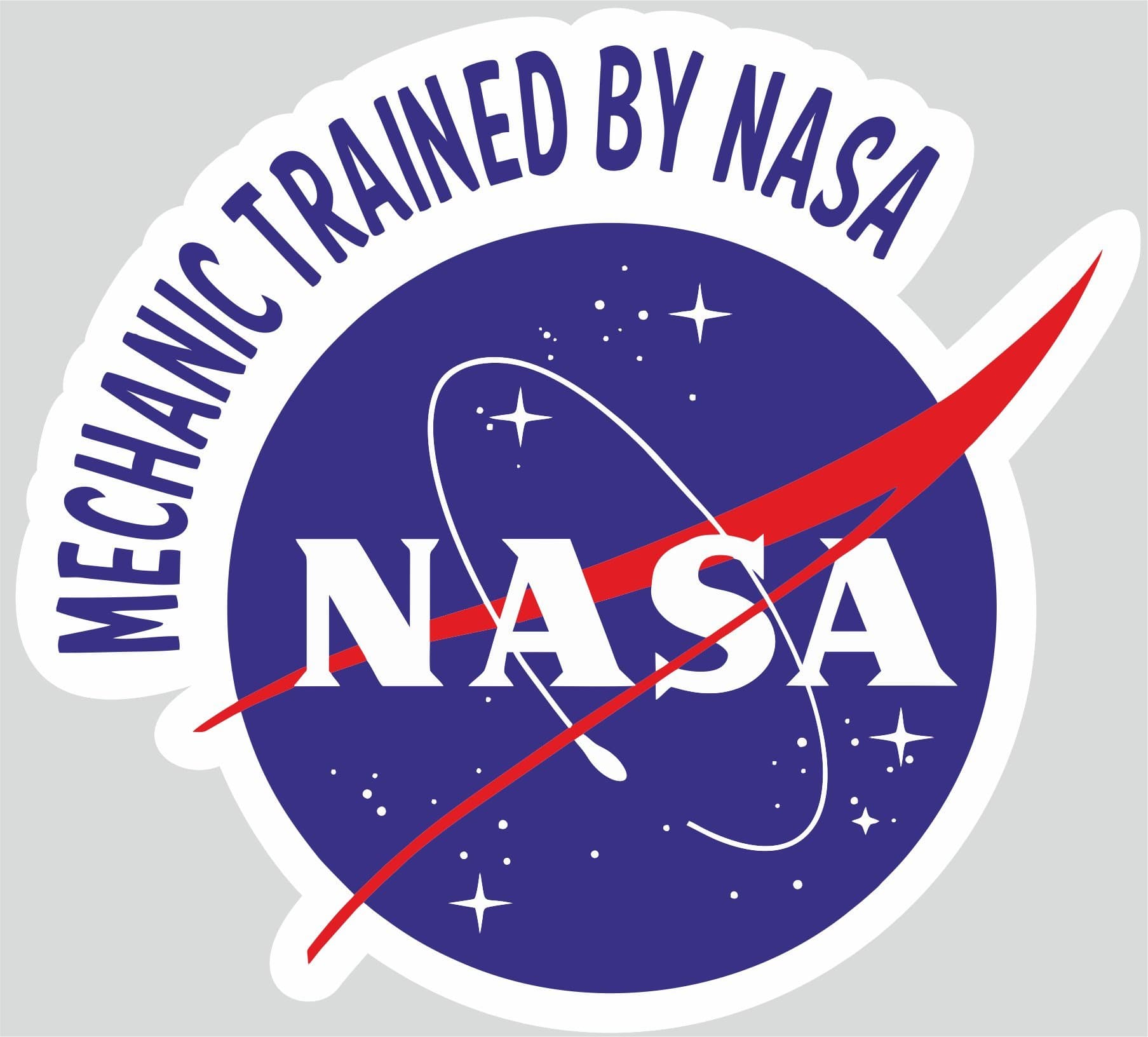 WaterShed Tool Box Garage Sticker Workshop Mechanic NASA Trained Mechanic