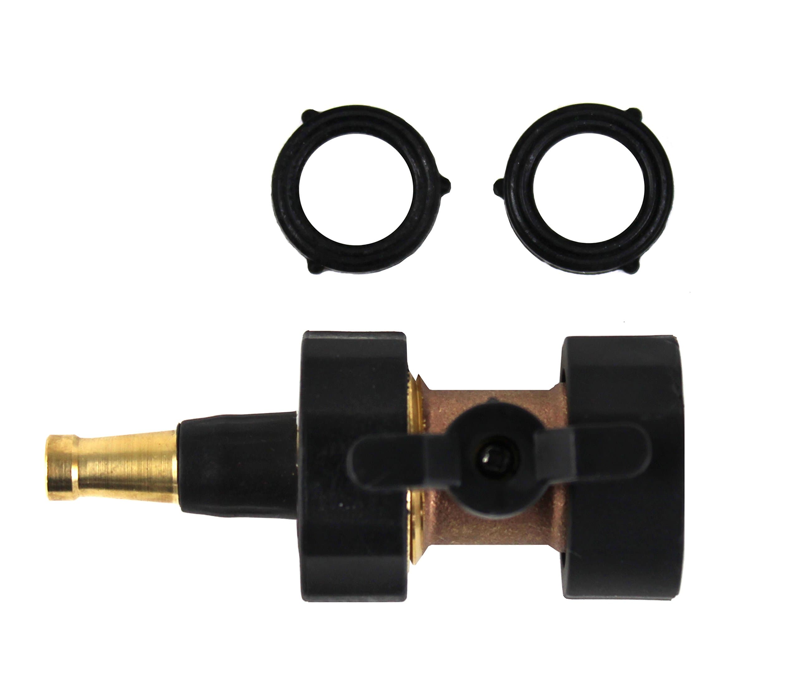 Brass Jet Sweeper Hose Sprayer Nozzle, Pressure Washer Hose Attachment, Double Sided Handle, Detachable Shut Off Valve, Clean Outdoor, Extra Threads, KHGS2017004
