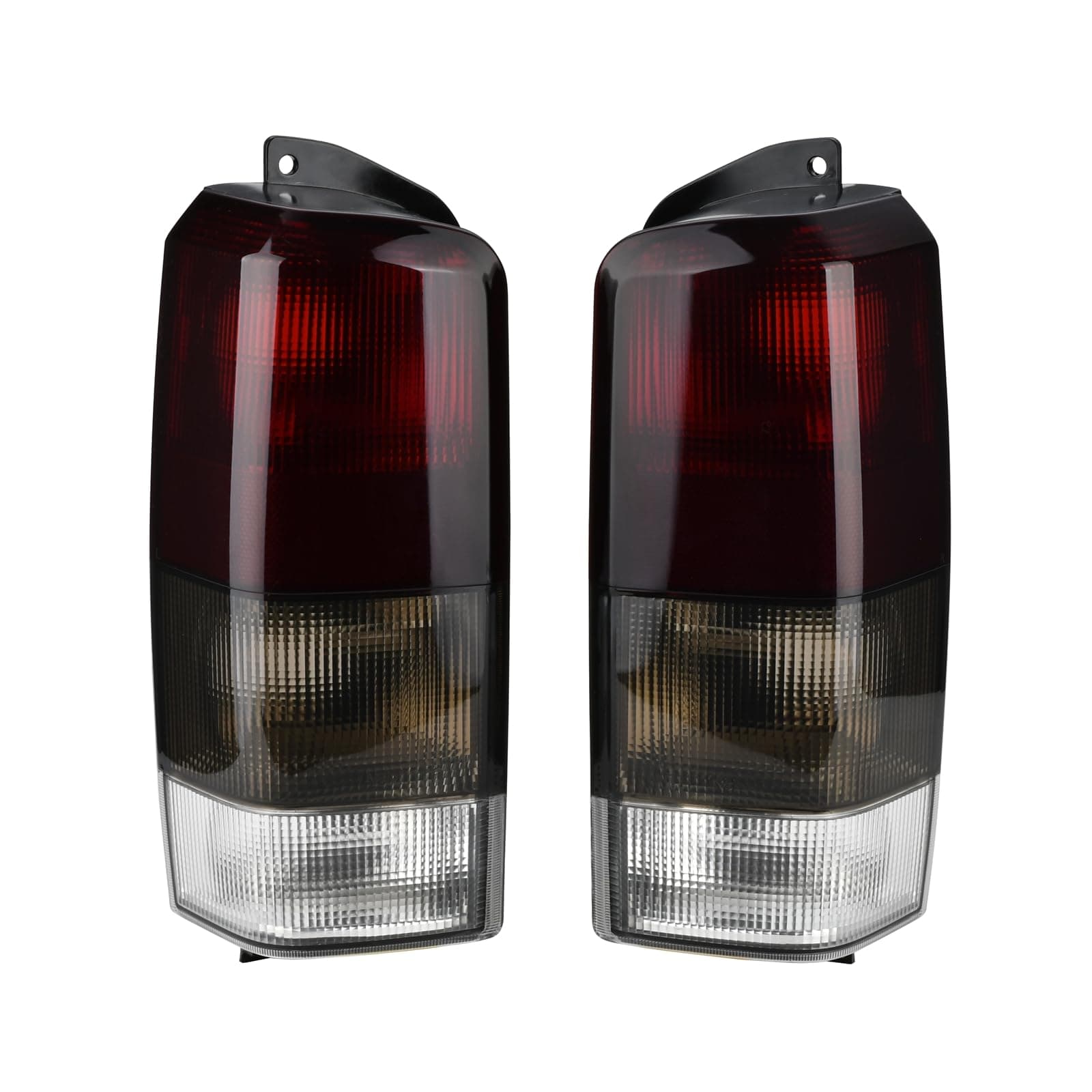 Fits for Rear Brake Tail Light Lens and Housing Assembly Red/Black Smoke Replacement for Jeep 1997-2001 Cherokee [ CH2800128 4897399AA ] Right and left, AZ-363