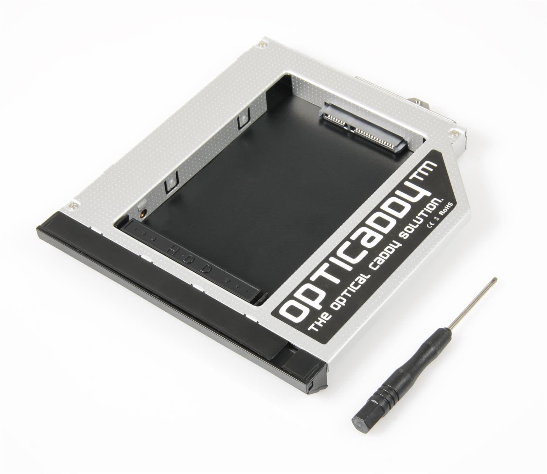 Opticaddy© SATA-3 HDD/SSD Caddy for HP Elitebook HP Elitebook 8560w, 8570w, 8760w, 8770w OptiSpeed Technology - replaces optical drive (original adapter)