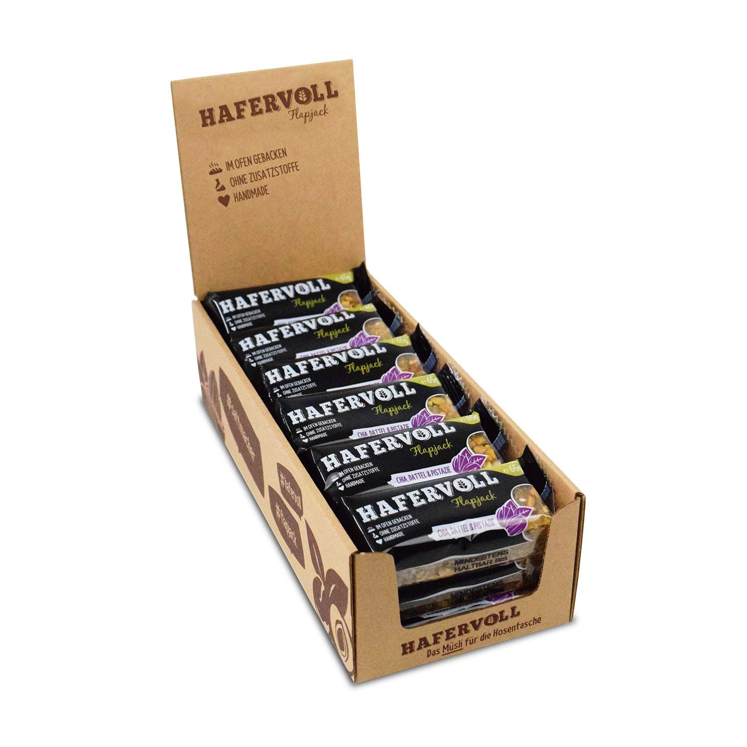hafervollFlapjack Chia Dattel -Pistazie